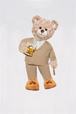 Teddy Printed Unisex Tshirt (Beyaz)
