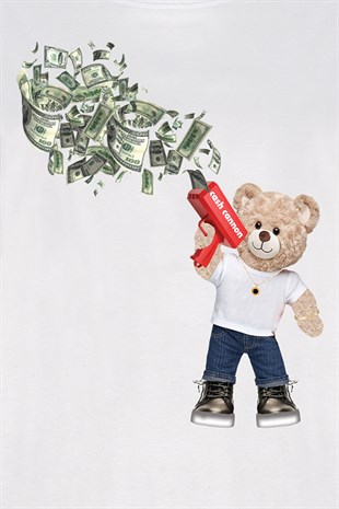 Teddy Printed Unisex Tshirt (Beyaz)