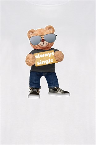 Teddy Printed Unisex Tshirt (Beyaz)