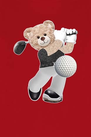 Teddy Printed Unisex Tshirt (Kırmızı)