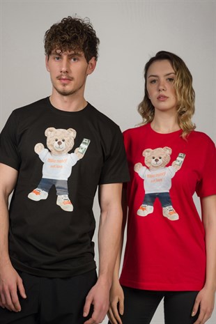 Teddy Printed Unisex Tshirt (Kırmızı)