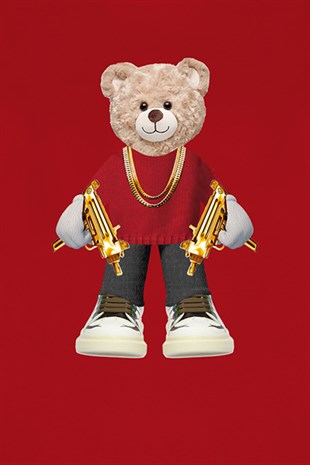 Teddy Printed Unisex Tshirt (Kırmızı)