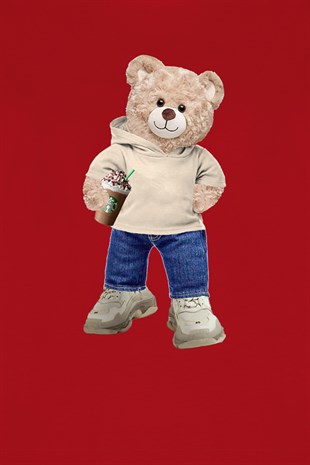 Teddy Printed Unisex Tshirt (Kırmızı)