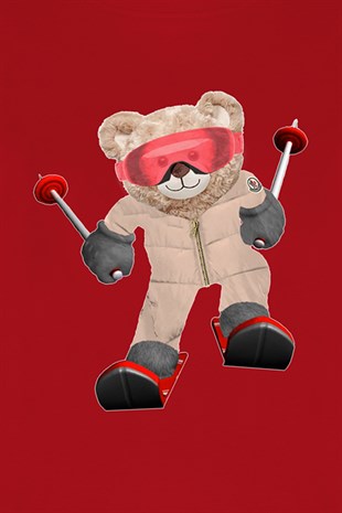 Teddy Printed Unisex Tshirt (Kırmızı)