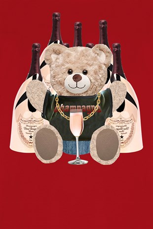 Teddy Printed Unisex Tshirt (Kırmızı)