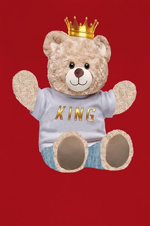 Teddy Printed Unisex Tshirt (Kırmızı)