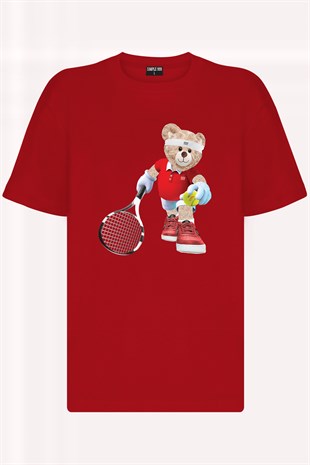 Teddy Printed Unisex Tshirt (Kırmızı)