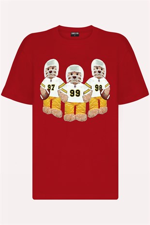 Teddy Printed Unisex Tshirt (Kırmızı)