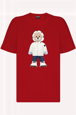 Teddy Printed Unisex Tshirt (Kırmızı)