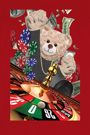 Teddy Printed Unisex Tshirt (Kırmızı)