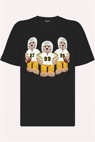Teddy Printed Unisex Tshirt (Siyah)