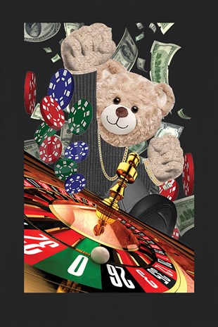 Teddy Printed Unisex Tshirt (Siyah)