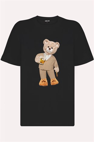 Teddy Printed Unisex Tshirt (Siyah)