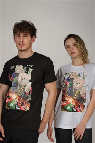 Teddy Printed Unisex Tshirt (Siyah)
