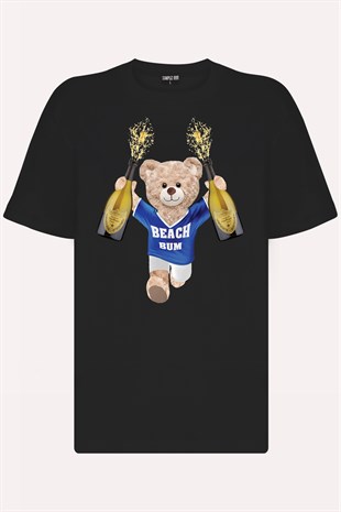 Teddy Printed Unisex Tshirt (Siyah)