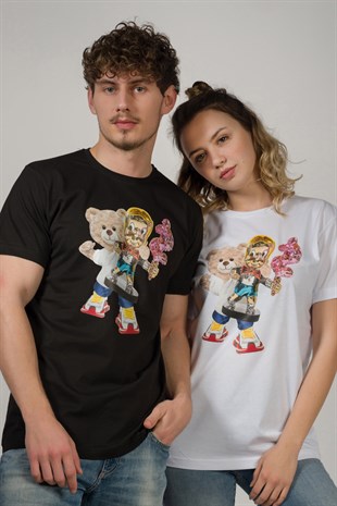Teddy Printed Unisex Tshirt (Siyah)