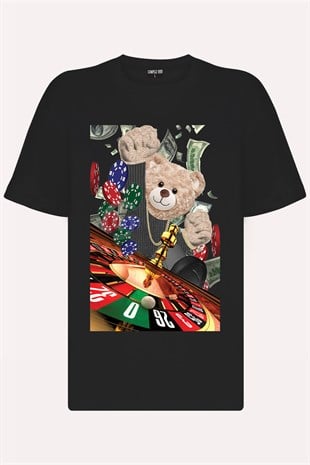 Teddy Printed Unisex Tshirt (Siyah)