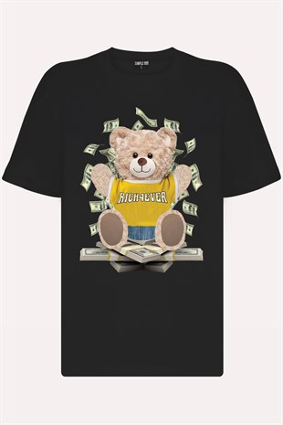 Teddy Printed Unisex Tshirt (Siyah)