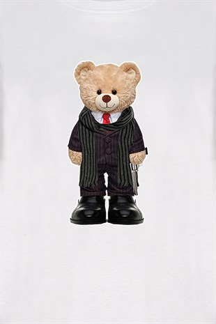 Teddy Printed Unisex Tshirt (Siyah)