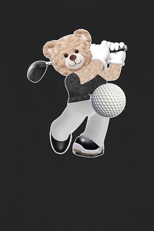 Teddy Printed Unisex Tshirt (Siyah)