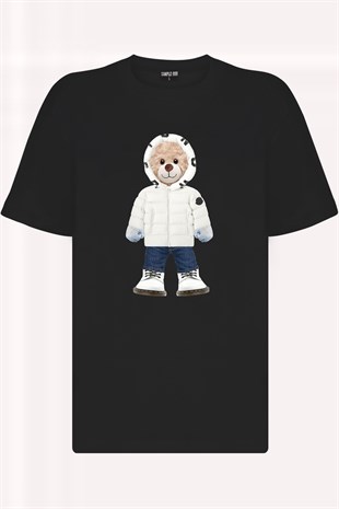 Teddy Printed Unisex Tshirt (Siyah)