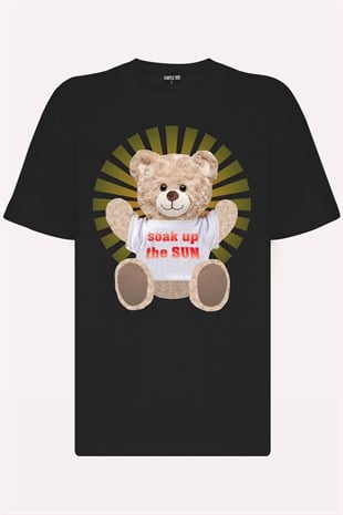 Teddy Printed Unisex Tshirt (Siyah)