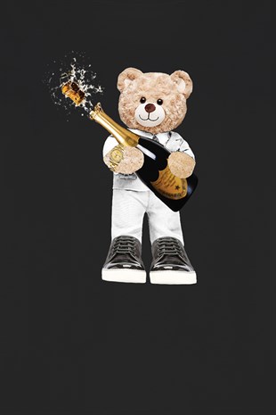 Teddy Printed Unisex Tshirt (Siyah)