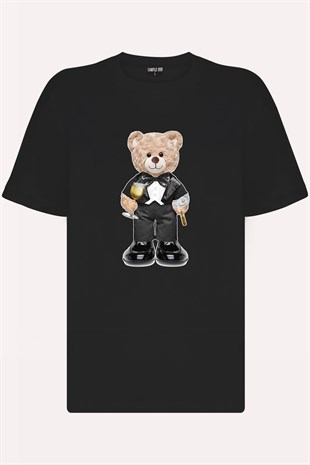 Teddy Printed Unisex Tshirt (Siyah)