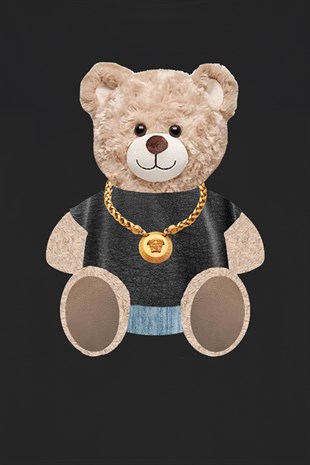 Teddy Printed Unisex Tshirt (Siyah)