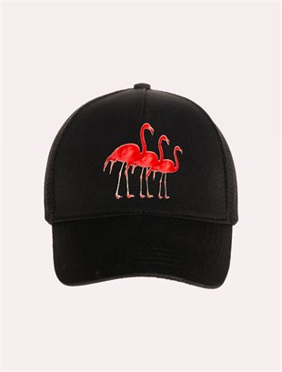 Velvet Flamingo Patch Hat
