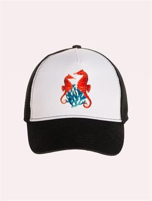 Velvet Seahorse Patch Hat