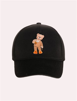 Velvet Teddy Bear Patch Hat