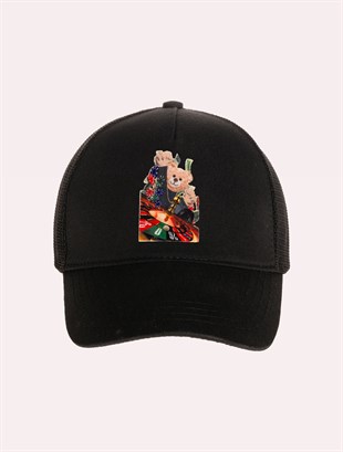 Velvet Teddy Bear Patch Hat