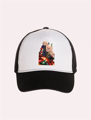 Velvet Teddy Bear Patch Hat