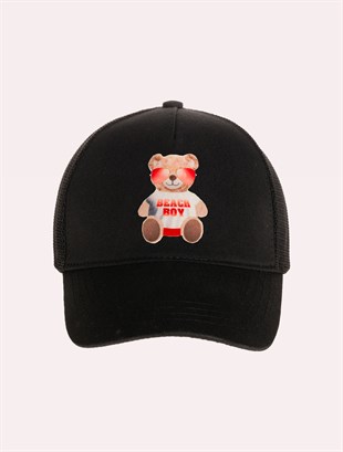 Velvet Teddy Bear Patch Hat