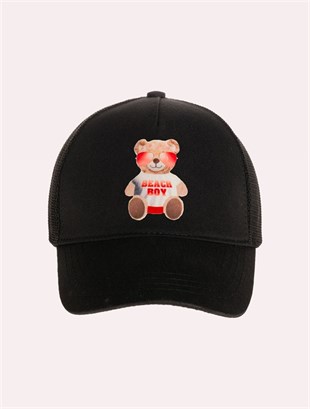 Velvet Teddy Bear Patch Hat