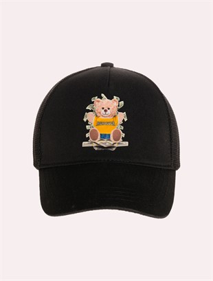 Velvet Teddy Bear Patch Hat