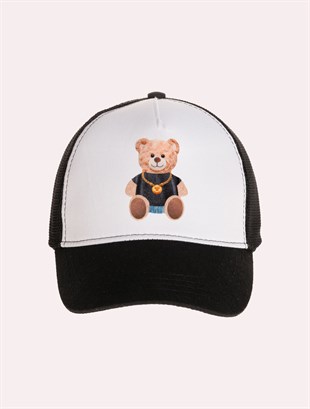 Velvet Teddy Bear Patch Hat