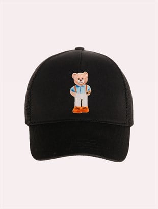 Velvet Teddy Bear Patch Hat