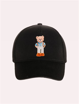 Velvet Teddy Bear Patch Hat