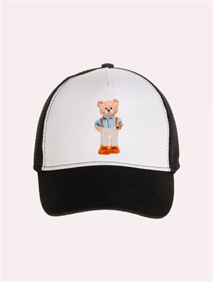 Velvet Teddy Bear Patch Hat