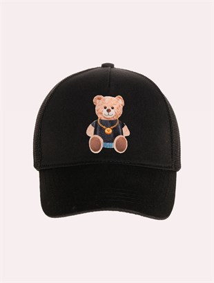 Velvet Teddy Bear Patch Hat
