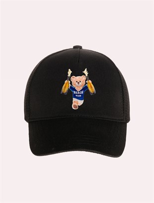 Velvet Teddy Bear Patch Hat