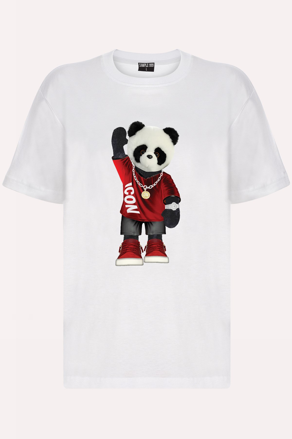 Panda Printed Unisex Tshirt (Beyaz)