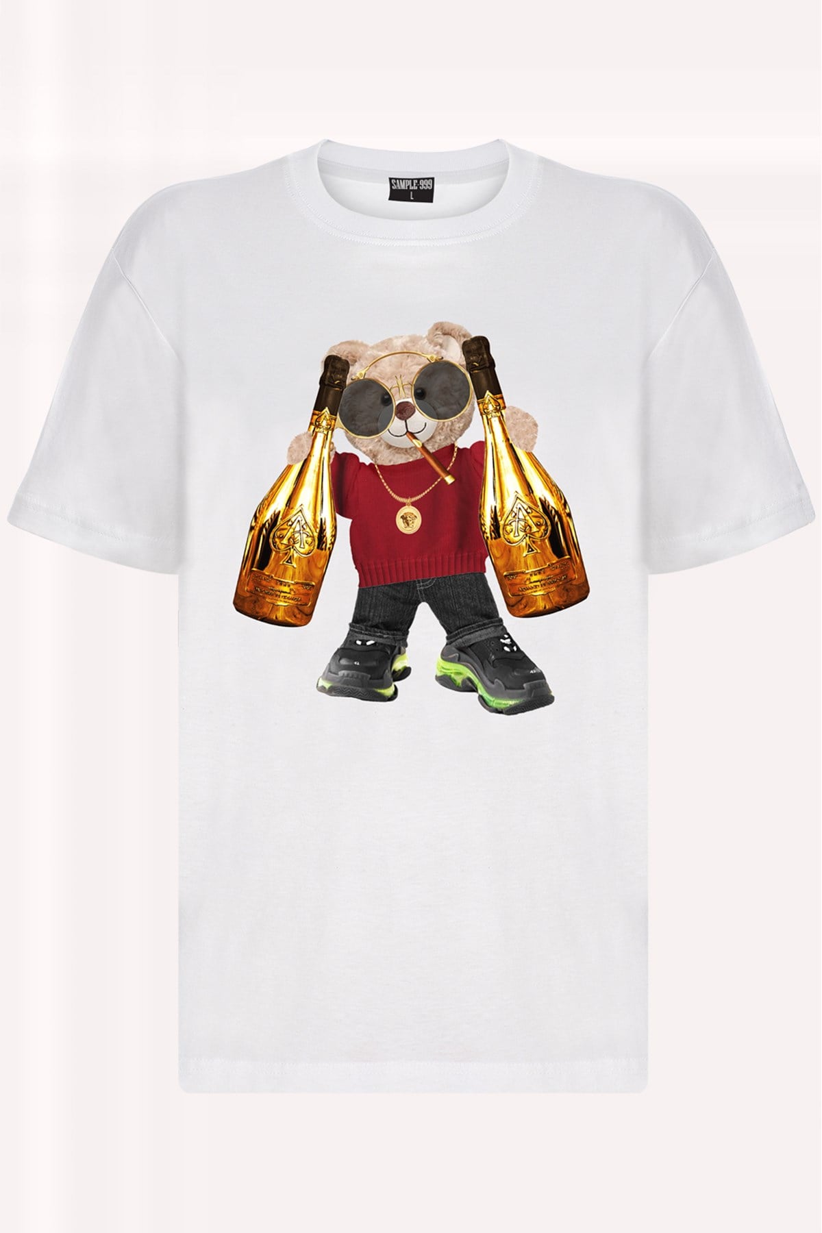 Teddy Printed Unisex Tshirt (Beyaz)