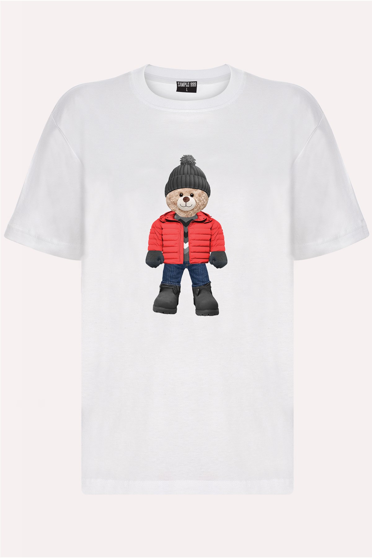 Teddy Printed Unisex Tshirt (Beyaz)
