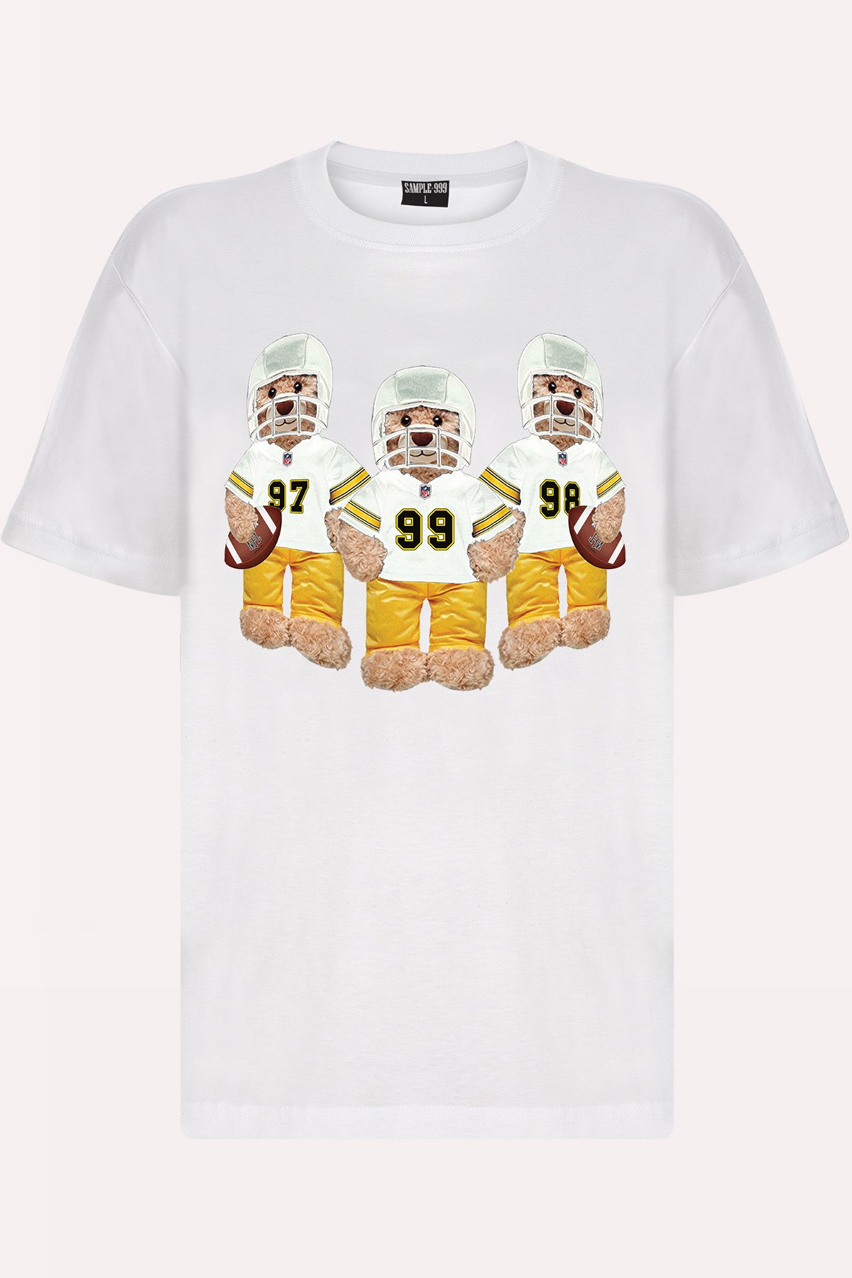 Teddy Printed Unisex Tshirt (Beyaz)