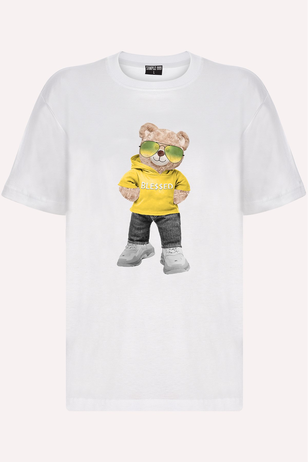Teddy Printed Unisex Tshirt (Beyaz)