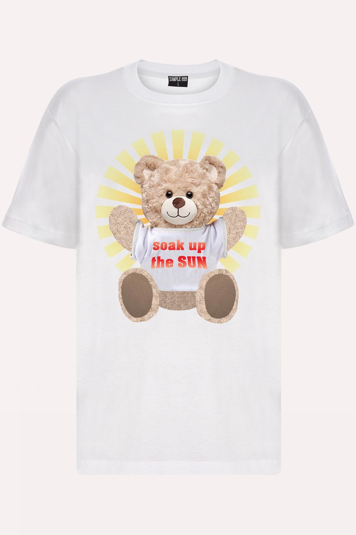 Teddy Printed Unisex Tshirt (Beyaz)