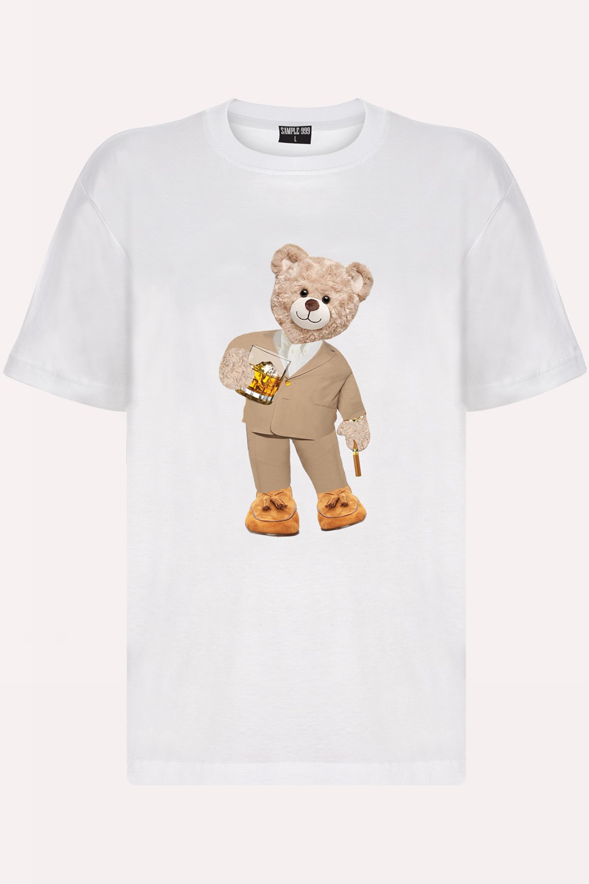 Teddy Printed Unisex Tshirt (Beyaz)